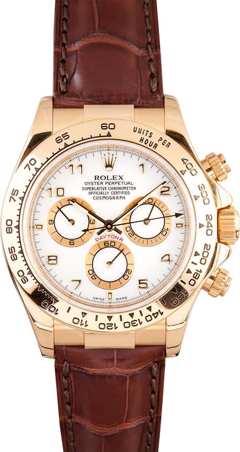 rolex daytona gold leather strap